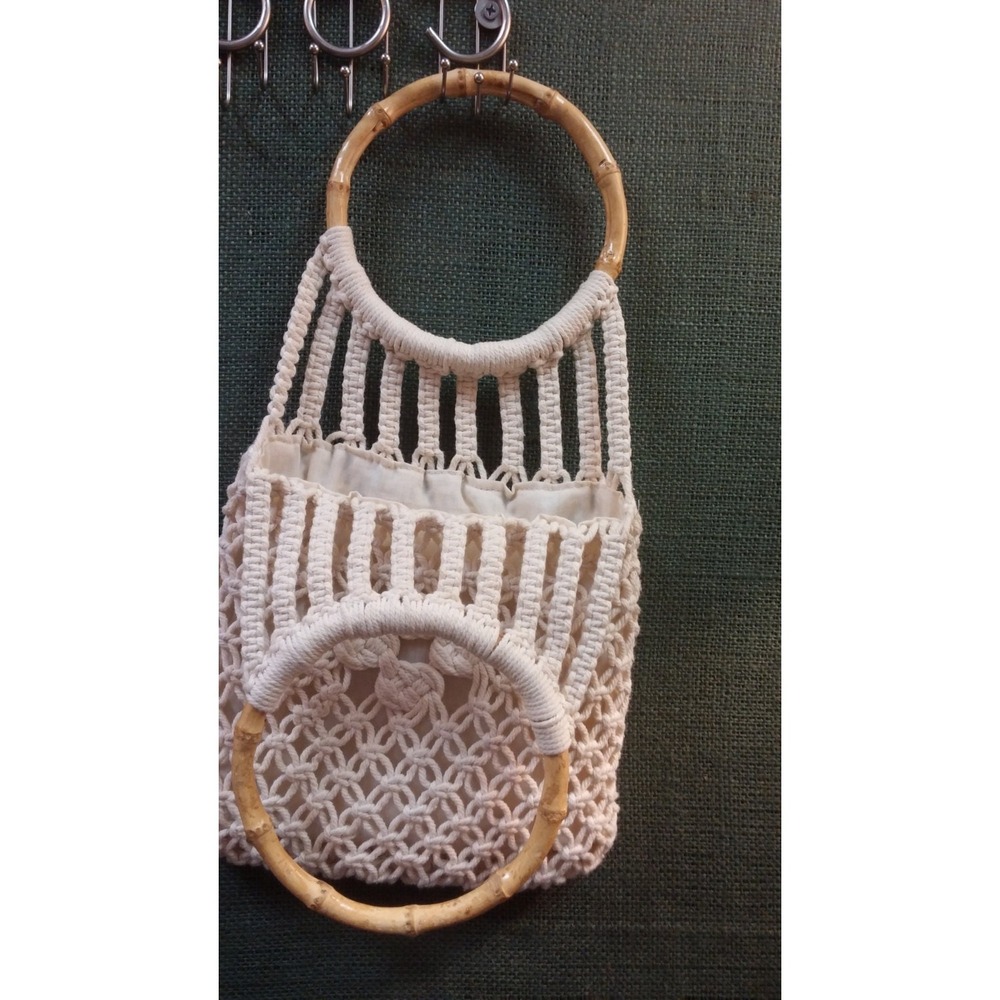 Mid Century Crochet Purse with handles, Giannini handbag - Picture 2 of 5